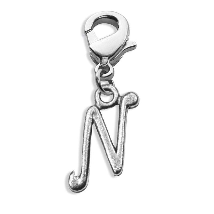 Whimsical Gifts | N Letter Charm | Antique Silver | Lobster Claw | Jewelry Accessory