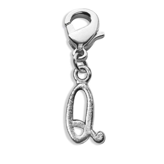 Whimsical Gifts | Q Letter Charm | Antique Silver | Lobster Claw | Jewelry Accessory