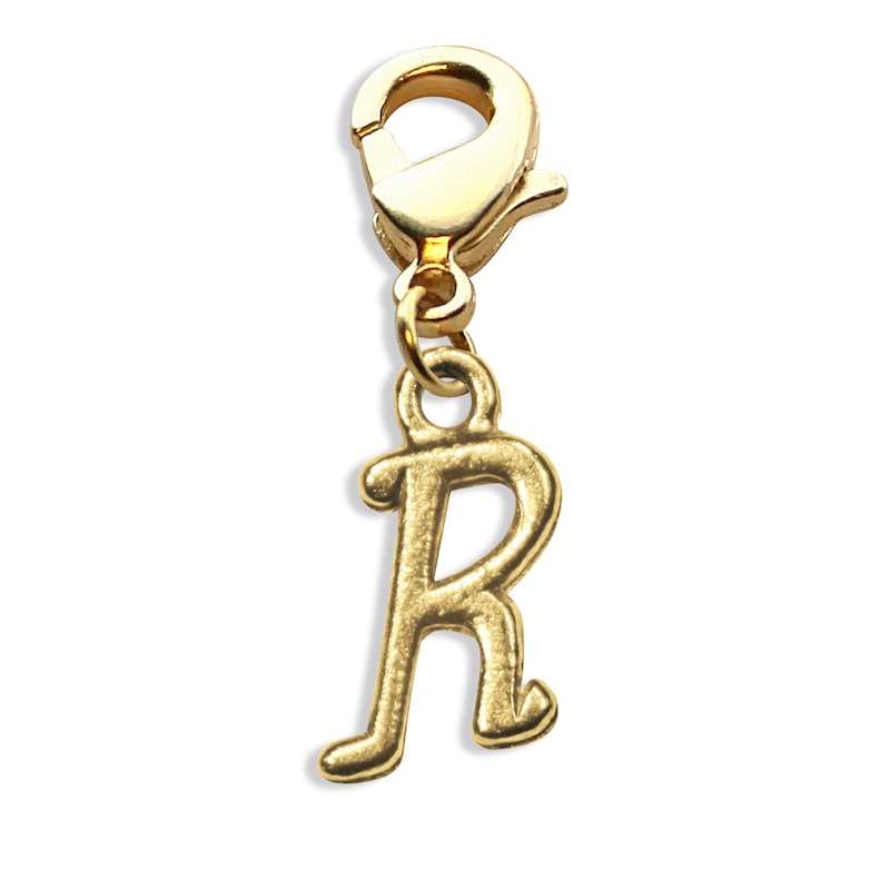 Whimsical Gifts | R Letter Charm | Antique Gold | Lobster Claw | Jewelry Accessory