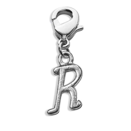 Whimsical Gifts | R Letter Charm | Antique Silver | Lobster Claw | Jewelry Accessory