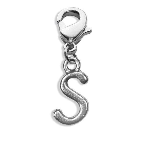 Whimsical Gifts | S Letter Charm | Antique Silver | Lobster Claw | Jewelry Accessory