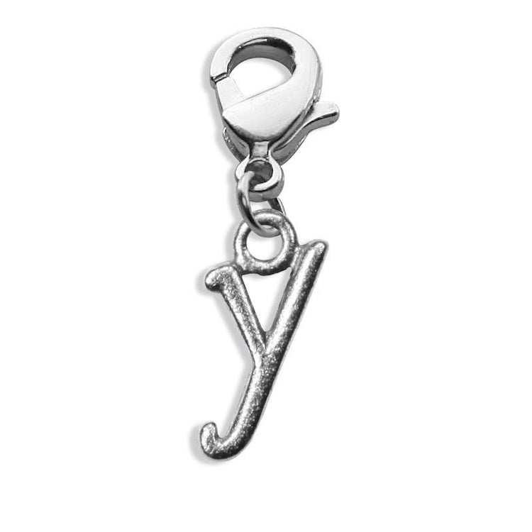 Whimsical Gifts | Y Letter Charm | Antique Silver | Lobster Claw | Jewelry Accessory