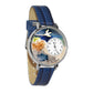 Whimsical Gifts | Footprints 3D Watch Large Style | Handmade in USA | Religious & Spiritual |  | Novelty Unique Fun Miniatures Gift | Silver Finish Royal Blue Leather Watch Band