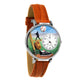Whimsical Gifts | Baseball 3D Watch Large Style | Handmade in USA | Hobbies & Special Interests | Sports | Novelty Unique Fun Miniatures Gift | Silver Finish Tan Leather Watch Band