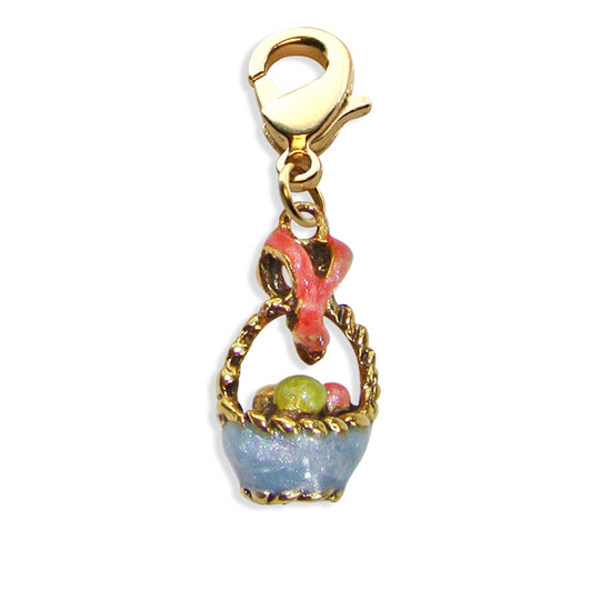 Whimsical Gifts | Easter Basket Charm Dangle in Gold Finish | Holiday & Seasonal Themed | Easter Charm Dangle