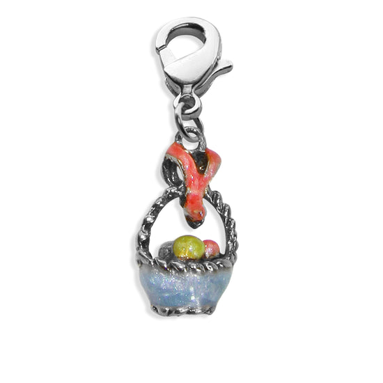Whimsical Gifts | Easter Basket Charm Dangle in Silver Finish | Holiday & Seasonal Themed | Easter Charm Dangle