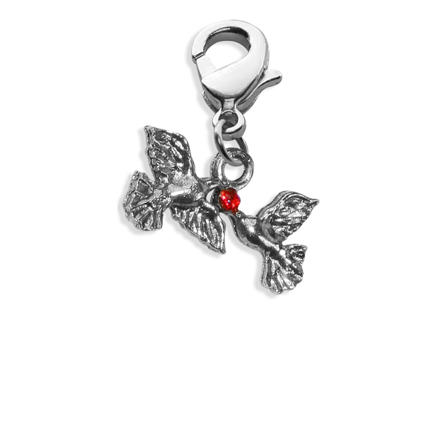 Whimsical Gifts | Love Birds Charm Dangle in Silver Finish | Holiday & Seasonal Themed | Valentine&