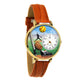 Whimsical Gifts | Softball 3D Watch Large Style | Handmade in USA | Hobbies & Special Interests | Sports | Novelty Unique Fun Miniatures Gift | Gold Finish Tan Leather Watch Band