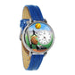 Whimsical Gifts | Softball 3D Watch Large Style | Handmade in USA | Hobbies & Special Interests | Sports | Novelty Unique Fun Miniatures Gift | Silver Finish Royal Blue Leather Watch Band