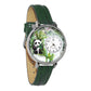 Whimsical Gifts | Panda 3D Watch Large Style | Handmade in USA | Animal Lover | Zoo & Sealife | Novelty Unique Fun Miniatures Gift | Silver Finish Green Leather Watch Band
