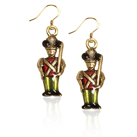 Whimsical Gifts | Christmas Nutcracker Charm Earrings in Gold Finish | Holiday & Seasonal Themed | Christmas | Jewelry
