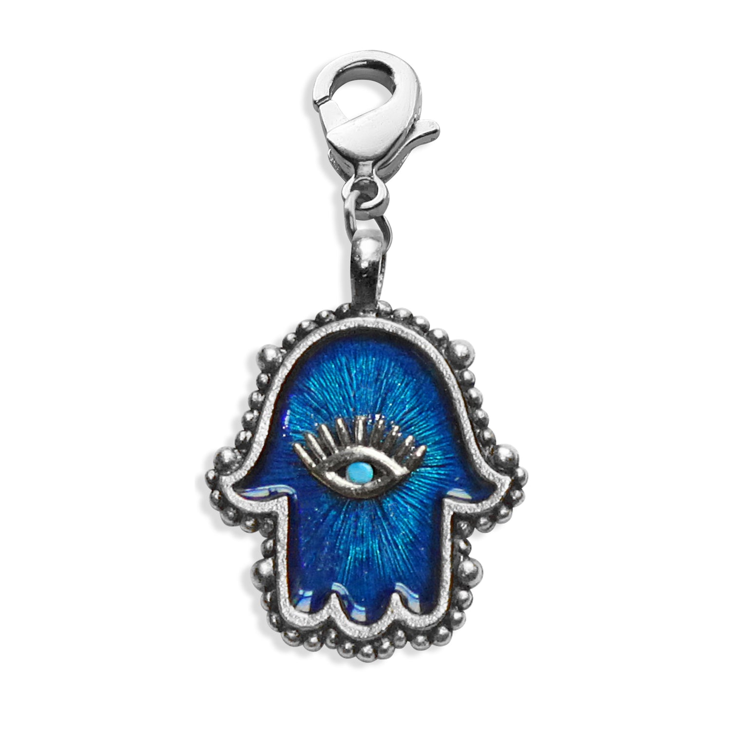 Whimsical Gifts | Hamsa Hand Charm Dangle in Silver Finish | Religious & Inspirationall |  Charm Dangle
