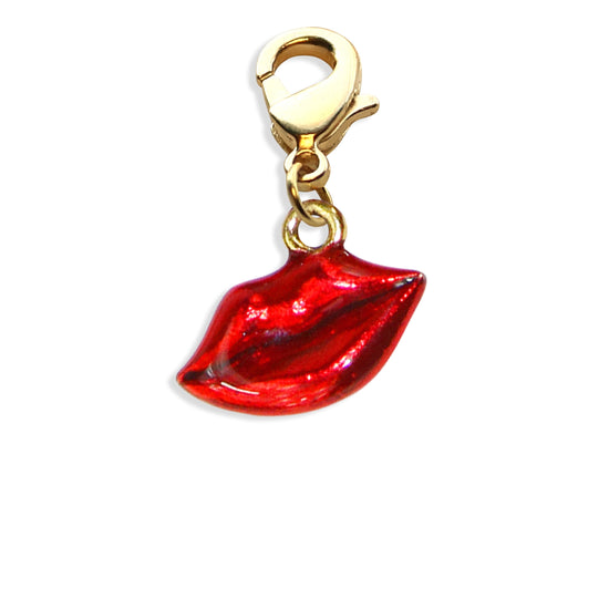 Whimsical Gifts | Lips Charm Dangle in Gold Finish | Holiday & Seasonal Themed | Valentine&