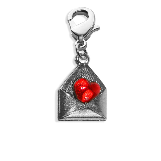 Whimsical Gifts | Love Letter Charm Dangle in Silver Finish | Holiday & Seasonal Themed | Valentine&