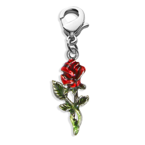Whimsical Gifts | Rose Charm Dangle in Silver Finish | Holiday & Seasonal Themed | Valentine&