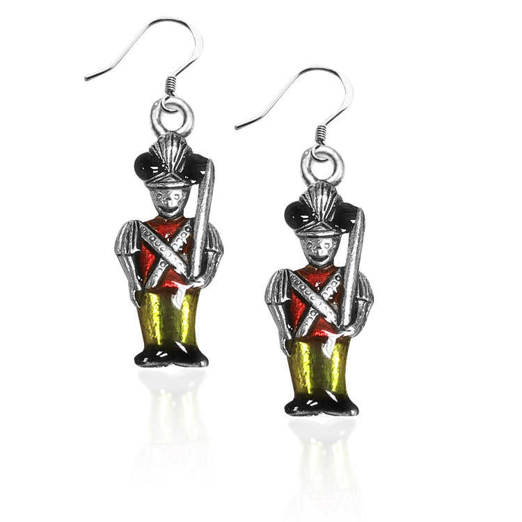 Whimsical Gifts | Christmas Nutcracker Charm Earrings in Silver Finish | Holiday & Seasonal Themed | Christmas | Jewelry