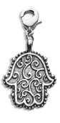Whimsical Gifts | Hamsa Hand Charm Dangle in Silver Finish Back View | Religious & Inspirational |  Charm Dangle