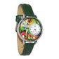 Whimsical Gifts | Fairy 3D Watch Large Style | Handmade in USA | Fantasy & Mystical |  | Novelty Unique Fun Miniatures Gift | Silver Finish Green Leather Watch Band