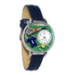 Whimsical Gifts | Lacrosse 3D Watch Large Style | Handmade in USA | Hobbies & Special Interests | Sports | Novelty Unique Fun Miniatures Gift | Silver Finish Shorts Navy Blue Leather Watch Band