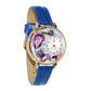Whimsical Gifts | Teen Girl 3D Watch Large Style | Handmade in USA | Youth Themed | Novelty Unique Fun Miniatures Gift | Gold Finish Royal Blue Leather Watch Band