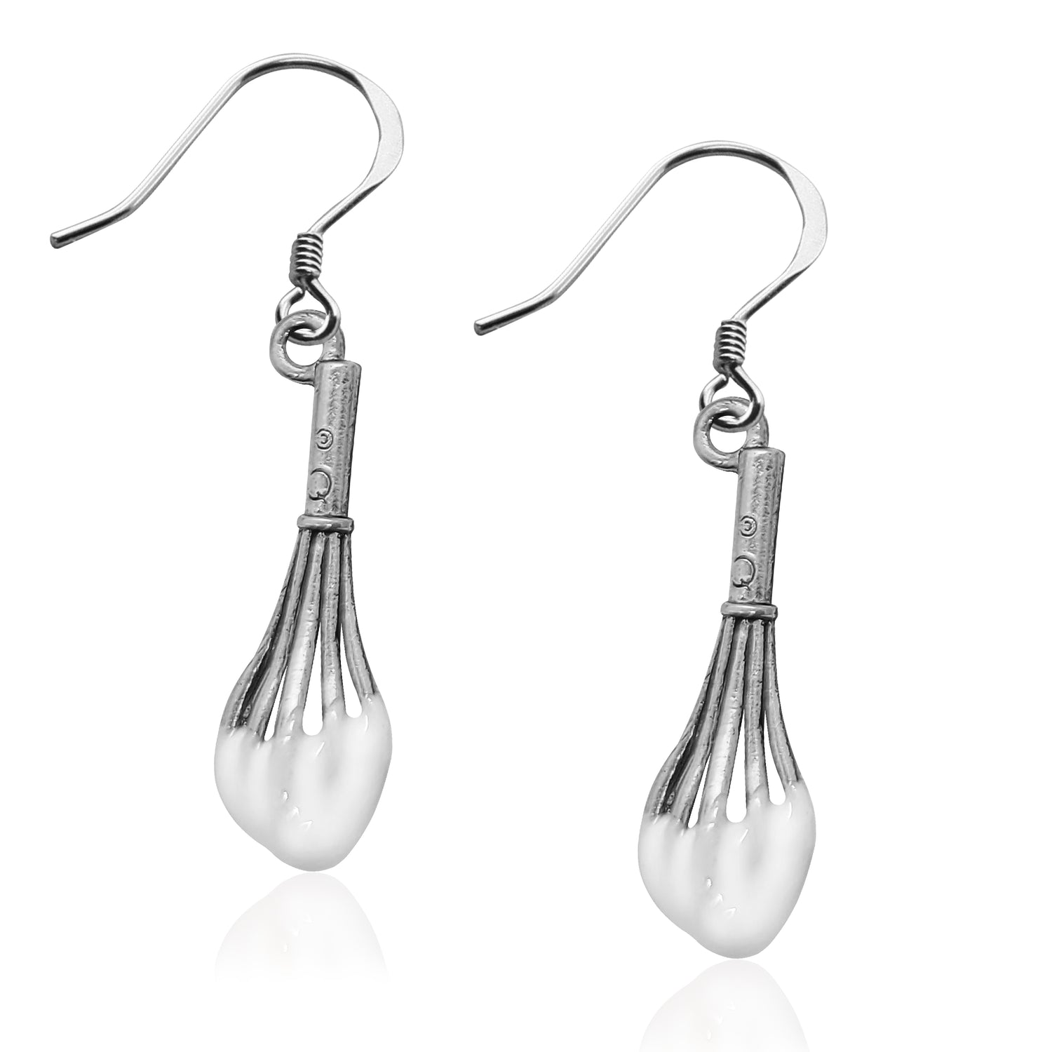 Whimsical Gifts | Whisk with Frosting Charm Earrings in Silver Finish | Hobbies & Special Interests | Chef | Cooking | Baking | Jewelry